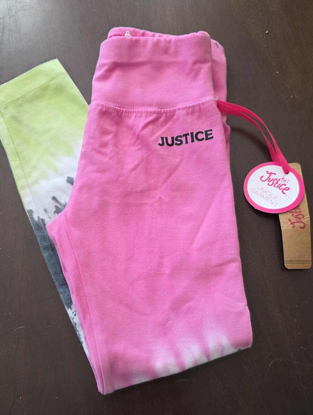 New Justice Pink Tie Dye Leggings Pants GIRLS XS- 5/6 NEW WITH TAGS